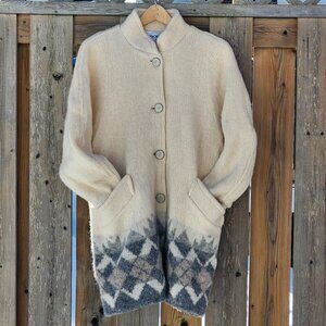 LOVELY Vintage FLOSS Made in Iceland Sweater Coat Women's Size Small
